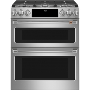 Café™ 30" Slide-In Front Control Gas Double Oven with Convection Range Stainless Steel - CCGS750P2MS1