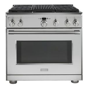 Monogram 36" Dual-Fuel Professional Range With 4 Burners and Grill - ZDP364NRNSS