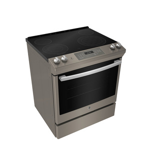Cuisinière électrique encastrée GE 30 po avec commandes à l'avant et tiroir de rangement, ardoise JCS830EMES