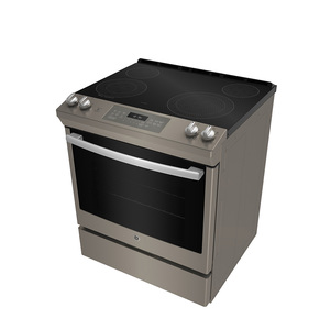 Cuisinière électrique encastrée GE 30 po avec commandes à l'avant et tiroir de rangement, ardoise JCS830EMES
