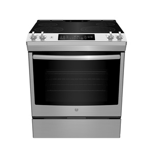 Cuisinière électrique encastrée GE 30 po et tiroir de rangement, acier inoxydable noir JCS840BM2TS