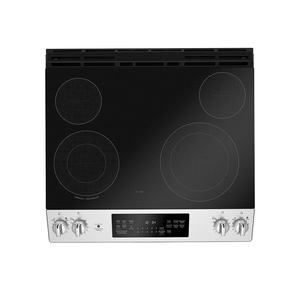 Cuisinière électrique encastrée GE 30 po avec commandes à l'avant et tiroir de rangement, acier inoxydable JCS830SMSS