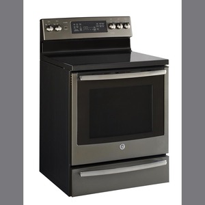 GE Profile Cuisinière de 30 po avec four à convection autonettoyant Ardoise PCB940EKES