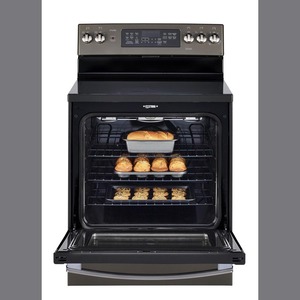 GE Profile Cuisinière de 30 po avec four à convection autonettoyant Ardoise PCB940EKES