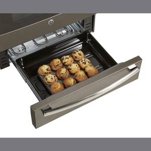 GE Profile Cuisinière a convection véritable électrique 30 po avec tiroir de cuisson Ardoise PCB985EKES