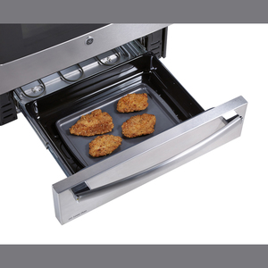 GE Profile Cuisinière à convection véritable électrique 30 po avec tiroir de cuisson Acier Inoxydale PCB985SKSS