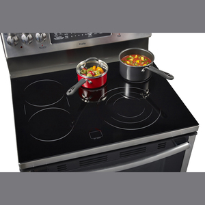 GE Profile Cuisinière à convection véritable électrique 30 po avec tiroir de cuisson Acier Inoxydale PCB985SKSS