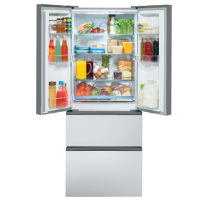 Haier réfrigérateur 4 portes à congélateur inférieur et porte à deux battants de 15 pi3, verre, HRF15N3BG