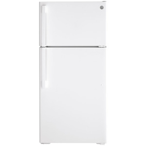 Réfrigérateur à congélateur supérieur GE homologué Energy Star® de 15,6 pi³, blanc - GTE16DTNLWW