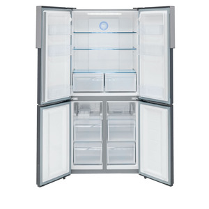 Haier réfrigérateur 4 portes à congélateur inférieur de 16 pi3 en acier inoxydable, HRQ16N3BGS