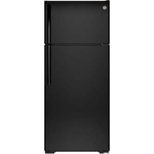 GE 17.5 cu.ft. Top Freezer Refrigerator Black GTE18GTHBB