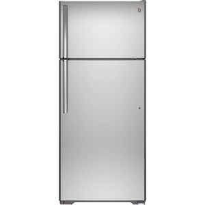 Réfrigérateur à congélateur supérieur GE® homologué Energy Star de 18 pi³ acier inoxydable - GTE18FSLKSS