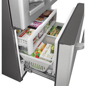 GE Café Réfrigérateur avec porte à deux battants de 22.1 pi.cu. Acier Inoxydable CYE22TSHSS