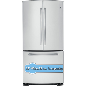 GE Réfrigérateur avec porte à deux battants de 22.1 pi.cu. Acier Inoxydable GNR22DSEFBS