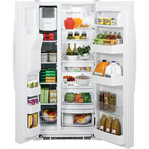 GE Réfrigérateur côte à côte de 23.12 pi.cu. Blanc GSS23HGHWW