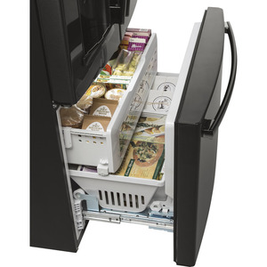 Réfrigérateur GE Profile 22,2 pi³ avec porte à deux battants, acier inoxydable noir - PYD22KBLTS