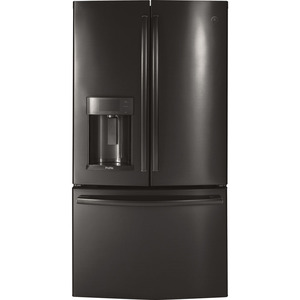 GE Profile 22.2 Cu. Ft. Energy Star Counter-Depth French Door Refrigerator Black Stainless Steel - PYD22KBLTS