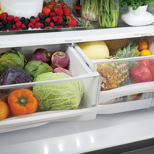 GE Profile Réfrigérateur avec porte à deux battants de 23.1 pi.cu. Acier Inoxydable PWE23KSDSS