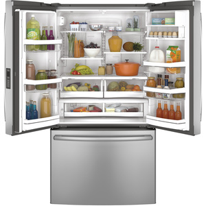 GE Profile Réfrigérateur avec porte à deux battants de 23.1 pi.cu. Acier Inoxydable PWE23KSDSS