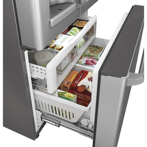 GE Café de 27.8 pi.cu. Réfrigérateur avec porte à deux battants Acier Inoxydable CFE28TSHSS