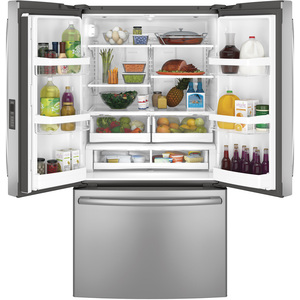 GE Réfrigérateur avec porte à deux battants de 28.5 pi.cu. Acier Inoxydable GNE29GSHSS