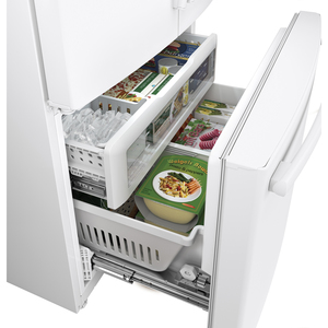 GE Réfrigérateur avec porte à deux battants de 28.5 pi.cu. Blanc GNE29GGHWW