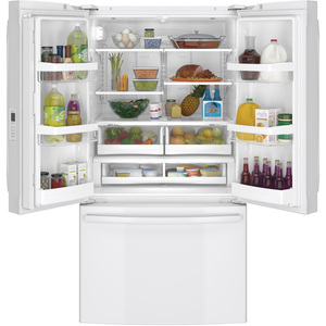 GE Réfrigérateur avec porte à deux battants de 28.5 pi.cu. Blanc GNE29GGHWW