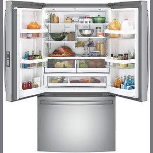 GE Réfrigérateur avec porte à deux battants de 28.5 pi³ Acier Inoxydable GNE29GSKSS