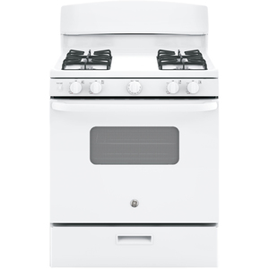 GE Cuisinière à gaz 30 po Blanc JCGBS10DEKWW