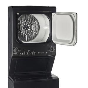 Centre de buanderie Spacemaker GE de 27 po avec laveuse et sécheuse électriques, gris de zinc - GUD37ESMMDG