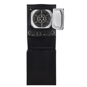 Centre de buanderie Spacemaker GE de 27 po avec laveuse et sécheuse électriques, gris de zinc - GUD37ESMMDG