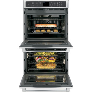 Four encastré double électrique à convection européenne véritable GE Café de 30 po, acier inoxydable, CT9550SHSS