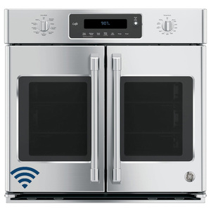 Four encastré simple à convection professionnel GE Café, 30 po avec porte à deux battants, acier inoxydable, CT9070SHSS