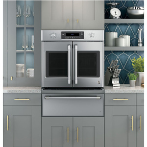 Four encastré simple à convection professionnel GE Café, 30 po avec porte à deux battants, acier inoxydable, CT9070SHSS