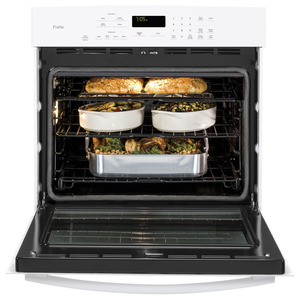 Four encastré simple électrique à convection GE Profile de 30 po, blanc, PT7050DFWW
