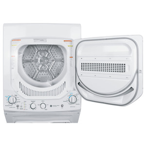 GE Buanderie superposée Spacemaker avec laveuse et sécheuse électrique 24 po blanc - GUD24ESMJWW