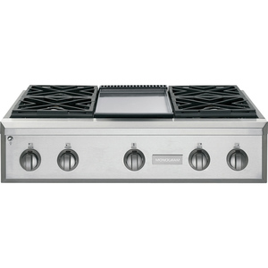 Monogram Table de cuisson à gaz de 36 po Acier Inoxydable ZGU364NDPSS
